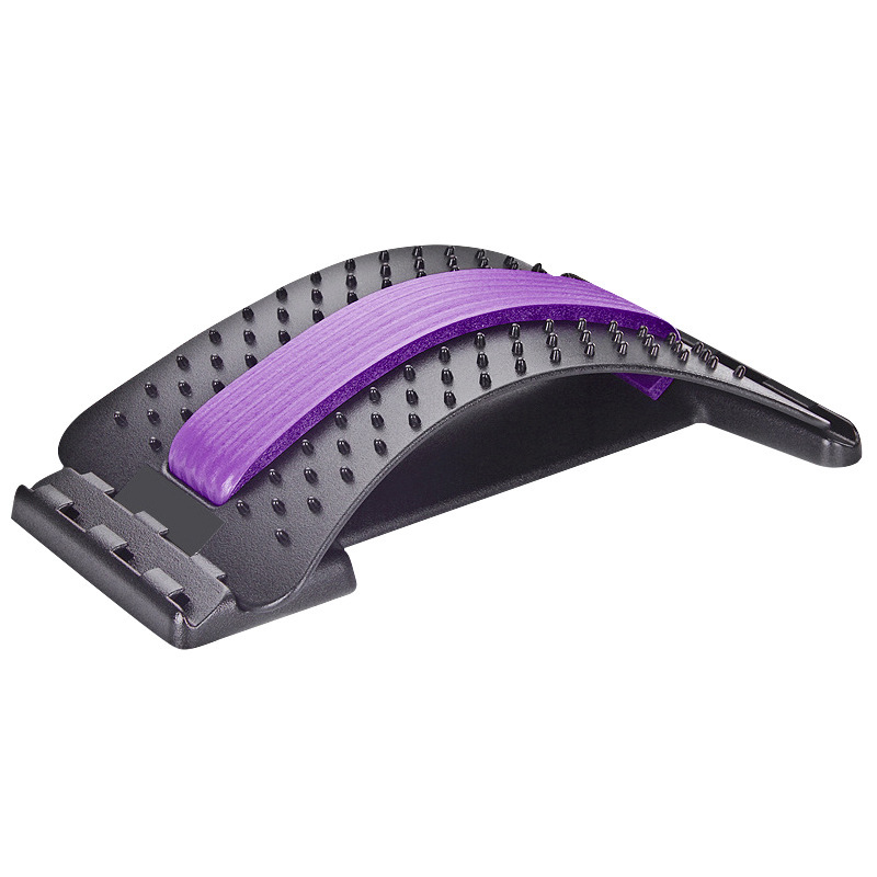 Back Stretcher for Lower Back Pain Relief, Adjustable Lumbar Traction Device, Spine Board Deck with Purple Cushion & Acupressure Massage - Image 7