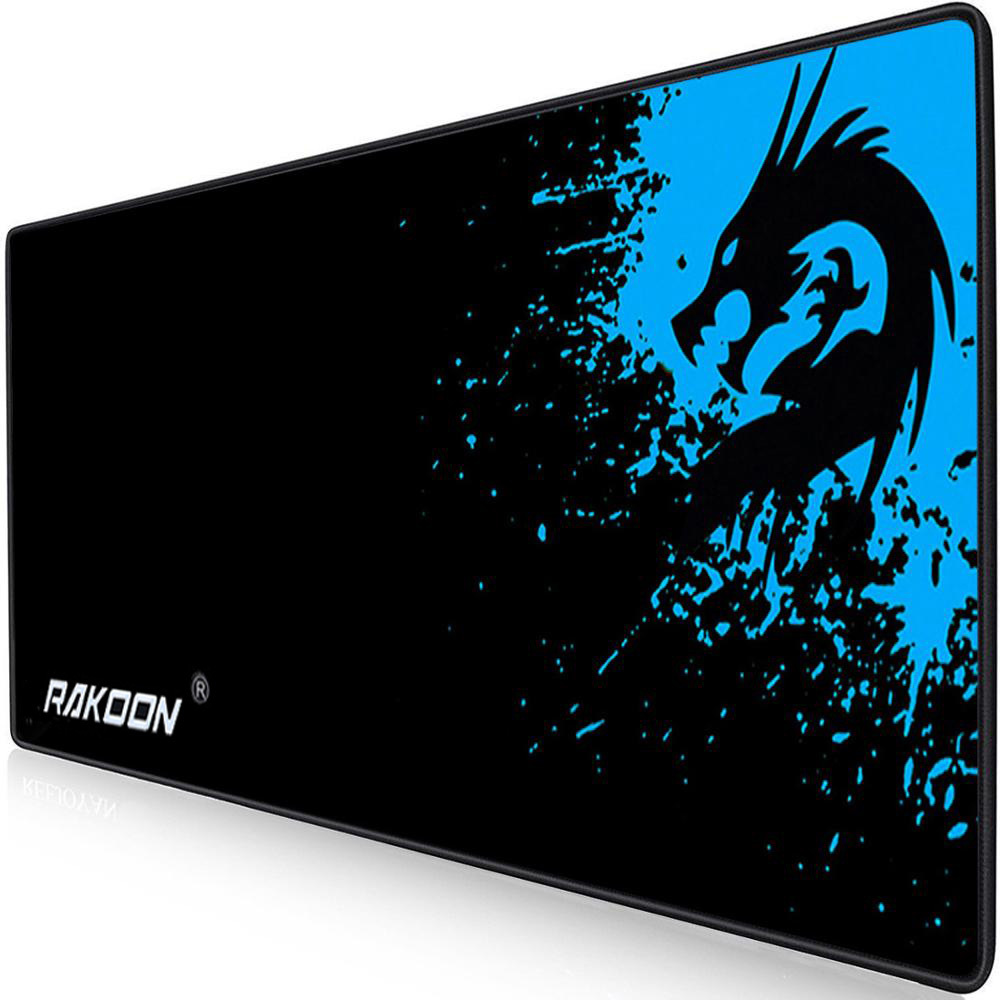 RAKOON Extended Gaming Mouse Pad – Large Desk Mat with Blue Dragon Splatter Design & Stitched Edges - Image 10