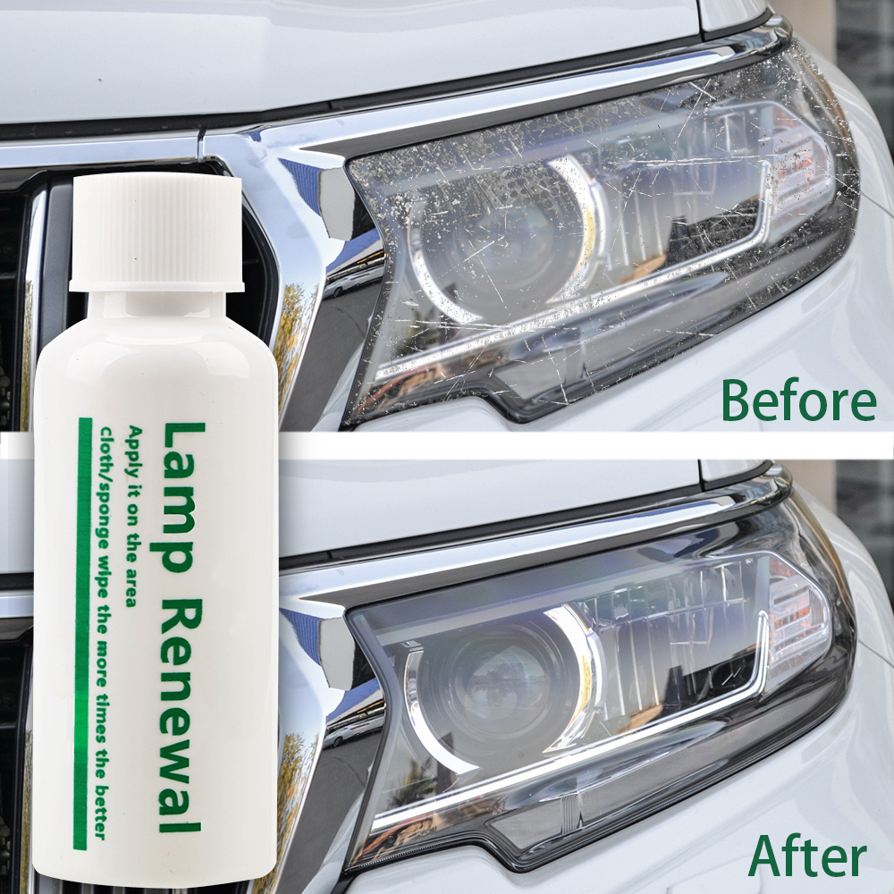 Car Headlight Restoration Liquid Spray – Lamp Renewal Polish Agent for Scratch Removal, Oxidation & Yellowing Repair