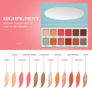 EYESHADOW Las Chicas High Pigment Silky Hydroxybenzophenone Non-Vegan Cruelty-Free Cream 12-Color Eyeshadow Palette Makeup Palette