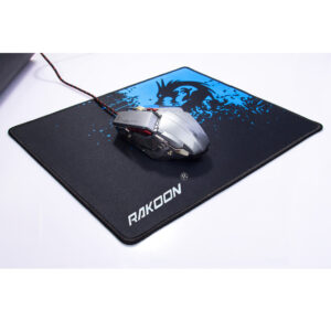 RAKOON Extended Gaming Mouse Pad – Large Desk Mat with Blue Dragon Splatter Design & Stitched Edges