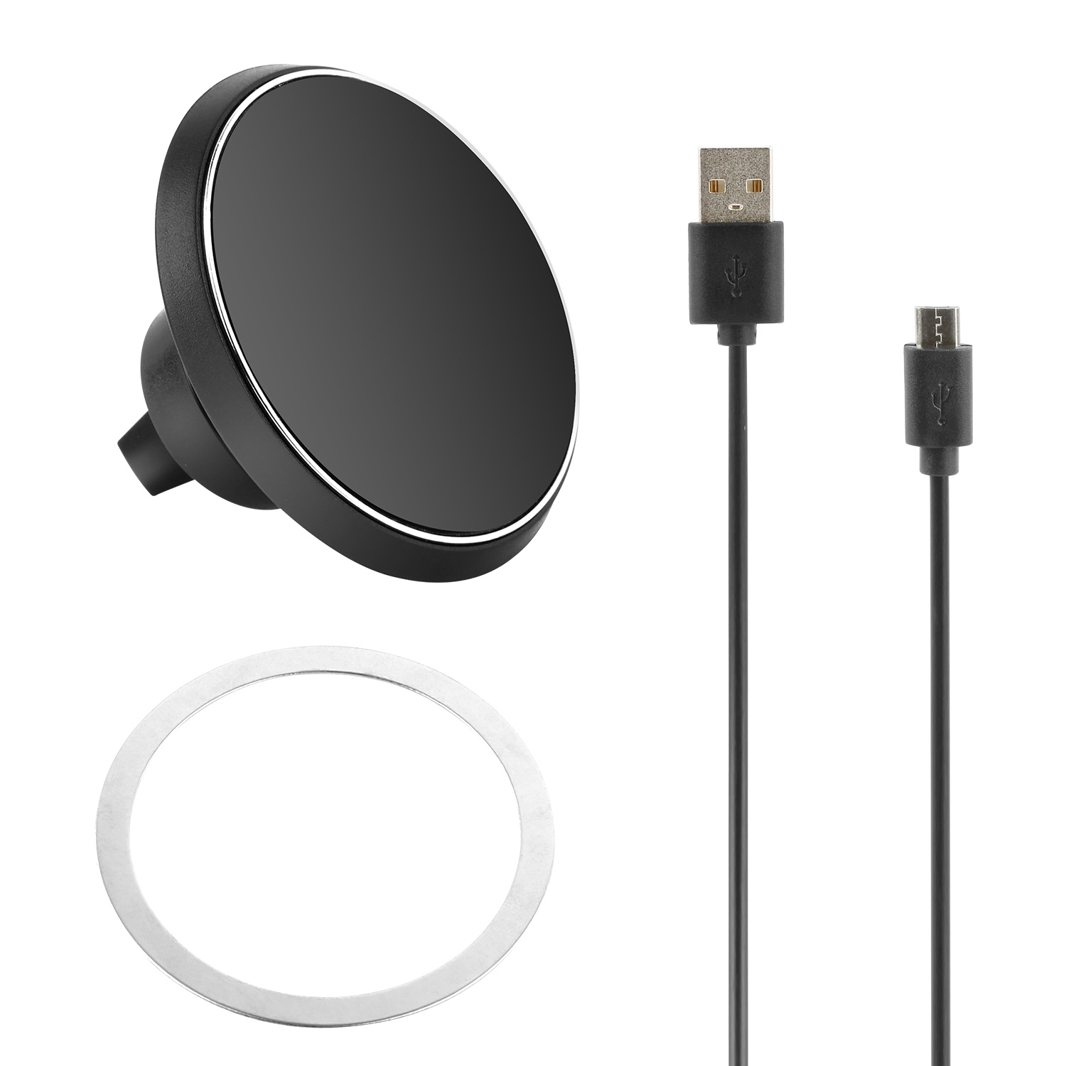 360° Rotation Magnetic Wireless Car Charger – Universal Air Vent Phone Holder Mount with Charging Cable - Image 2