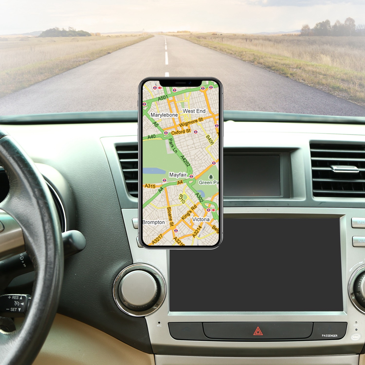 360° Rotation Magnetic Wireless Car Charger – Universal Air Vent Phone Holder Mount with Charging Cable - Image 4