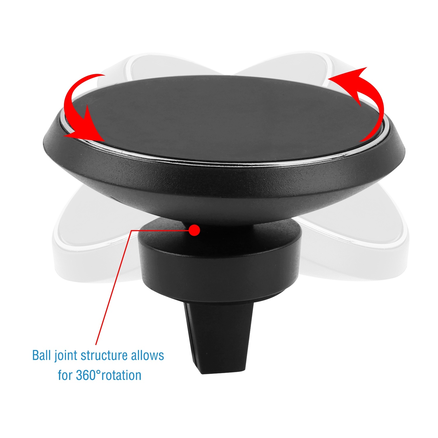 360° Rotation Magnetic Wireless Car Charger – Universal Air Vent Phone Holder Mount with Charging Cable - Image 6