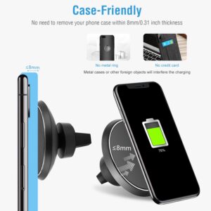 360° Rotation Magnetic Wireless Car Charger – Universal Air Vent Phone Holder Mount with Charging Cable