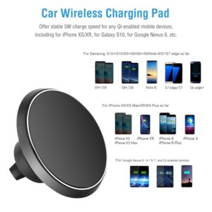360° Rotation Magnetic Wireless Car Charger – Universal Air Vent Phone Holder Mount with Charging Cable