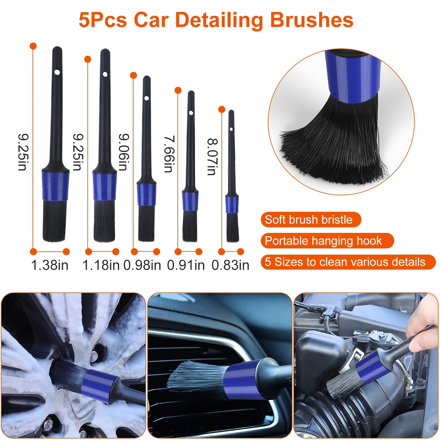 26Pcs Car Detailing Brush Kit Exterior Interior Car Cleaning Set Drill Brush Set Car Buffing Sponge Pads Kit For Cleaning Automobile Interior Exterior Wheels Dashboard - Image 8