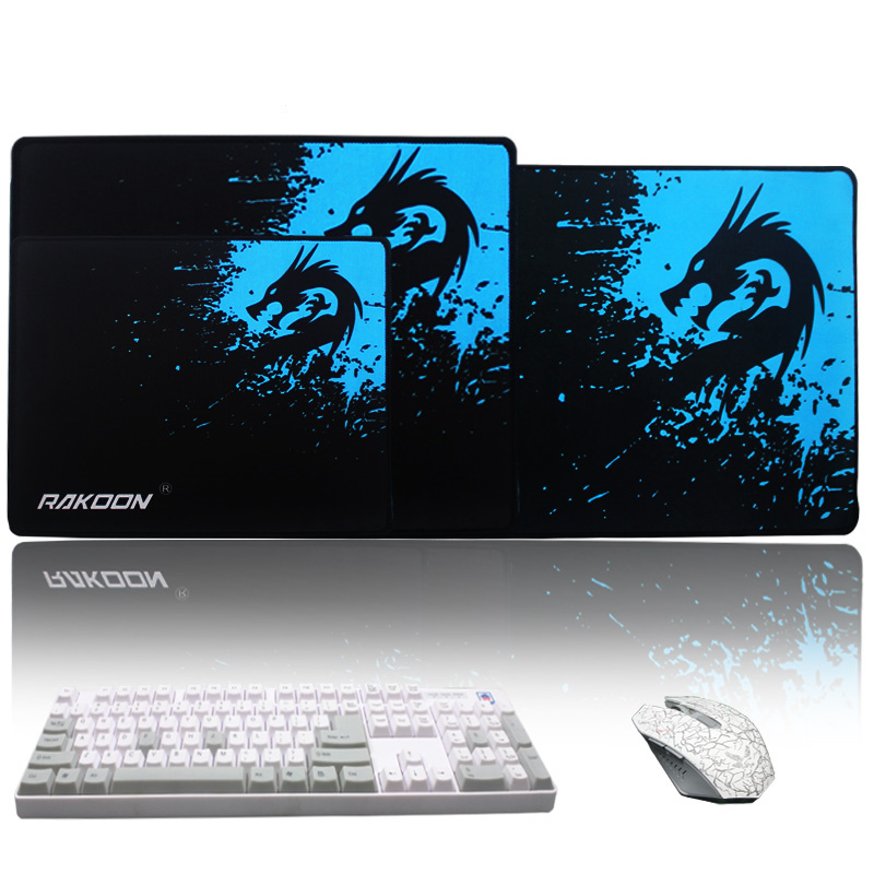 RAKOON Extended Gaming Mouse Pad – Large Desk Mat with Blue Dragon Splatter Design & Stitched Edges - Image 8