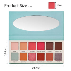 EYESHADOW Las Chicas High Pigment Silky Hydroxybenzophenone Non-Vegan Cruelty-Free Cream 12-Color Eyeshadow Palette Makeup Palette