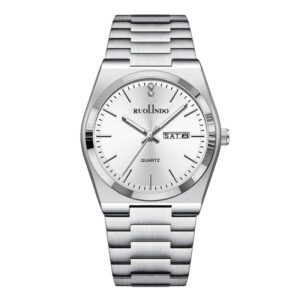Ultra-thin Butterfly-clasp Steel-band Quartz Mens Watch