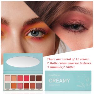 EYESHADOW Las Chicas High Pigment Silky Hydroxybenzophenone Non-Vegan Cruelty-Free Cream 12-Color Eyeshadow Palette Makeup Palette