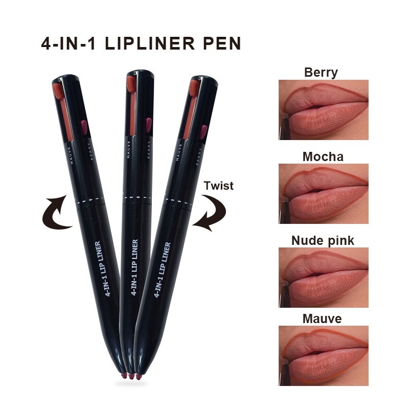 4 In 1 Makeup Pen Multifunctional Makeup Pen With Eyeliner, Lip Liner, Eyebrow Pencil, And Highlighter Portable Travel Easy-To-Apply Makeup Pencil - Image 6