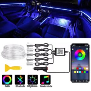 APP Control 5-In-1 RGB LED Interior Strip Light Car Ambient Atmosphere Lighting