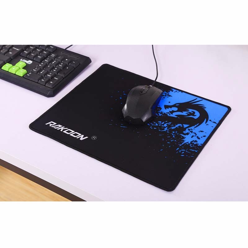 RAKOON Extended Gaming Mouse Pad – Large Desk Mat with Blue Dragon Splatter Design & Stitched Edges - Image 5