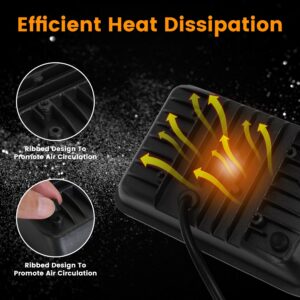 2Pcs 4x6in Car LED Headlights Vehicle Rectangular Headlamp With H4 Socket H4-to-3Pins Adapter With High Low Beam White Light IP68 Waterproof For 10-80V SUV Truck Sedan Car Motorcycle