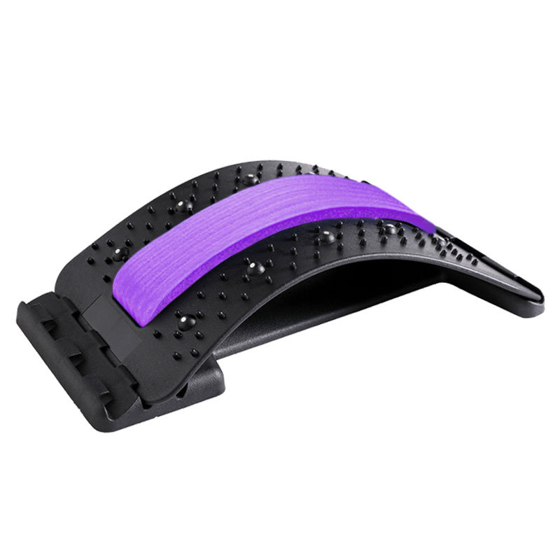 Back Stretcher for Lower Back Pain Relief, Adjustable Lumbar Traction Device, Spine Board Deck with Purple Cushion & Acupressure Massage - Image 6