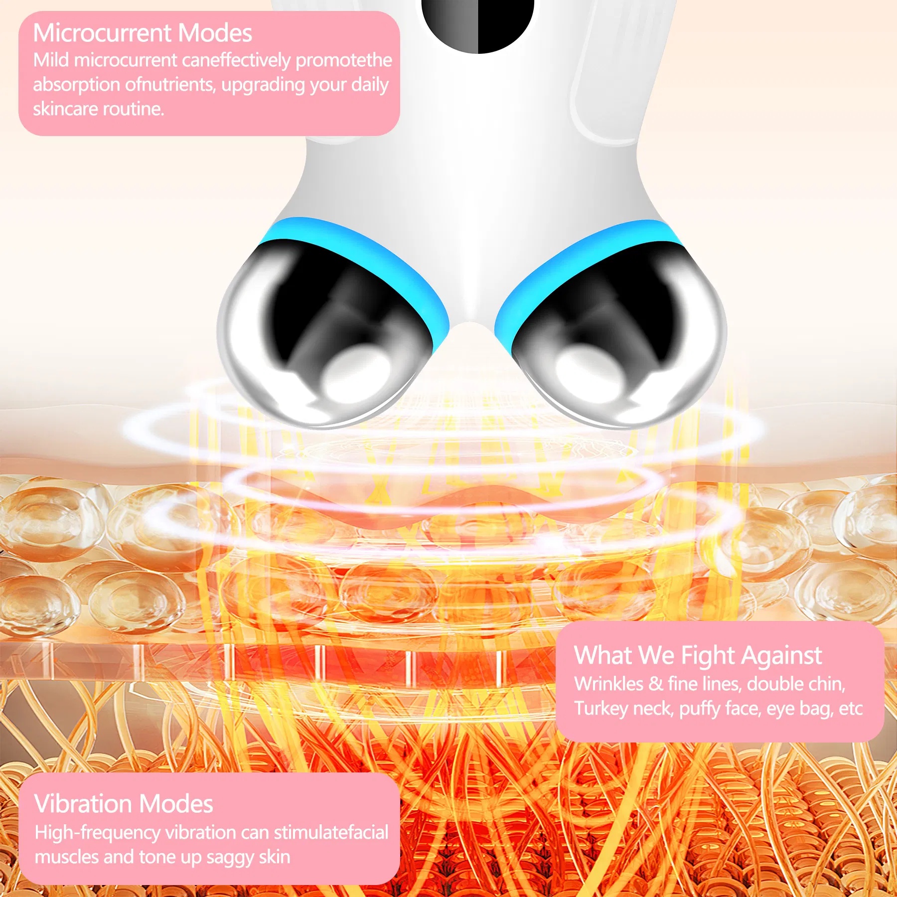 Microcurrent Face Massager – Electric EMS V-Face Shaping Roller & Lifting Device with USB Rechargeable Display - Image 6