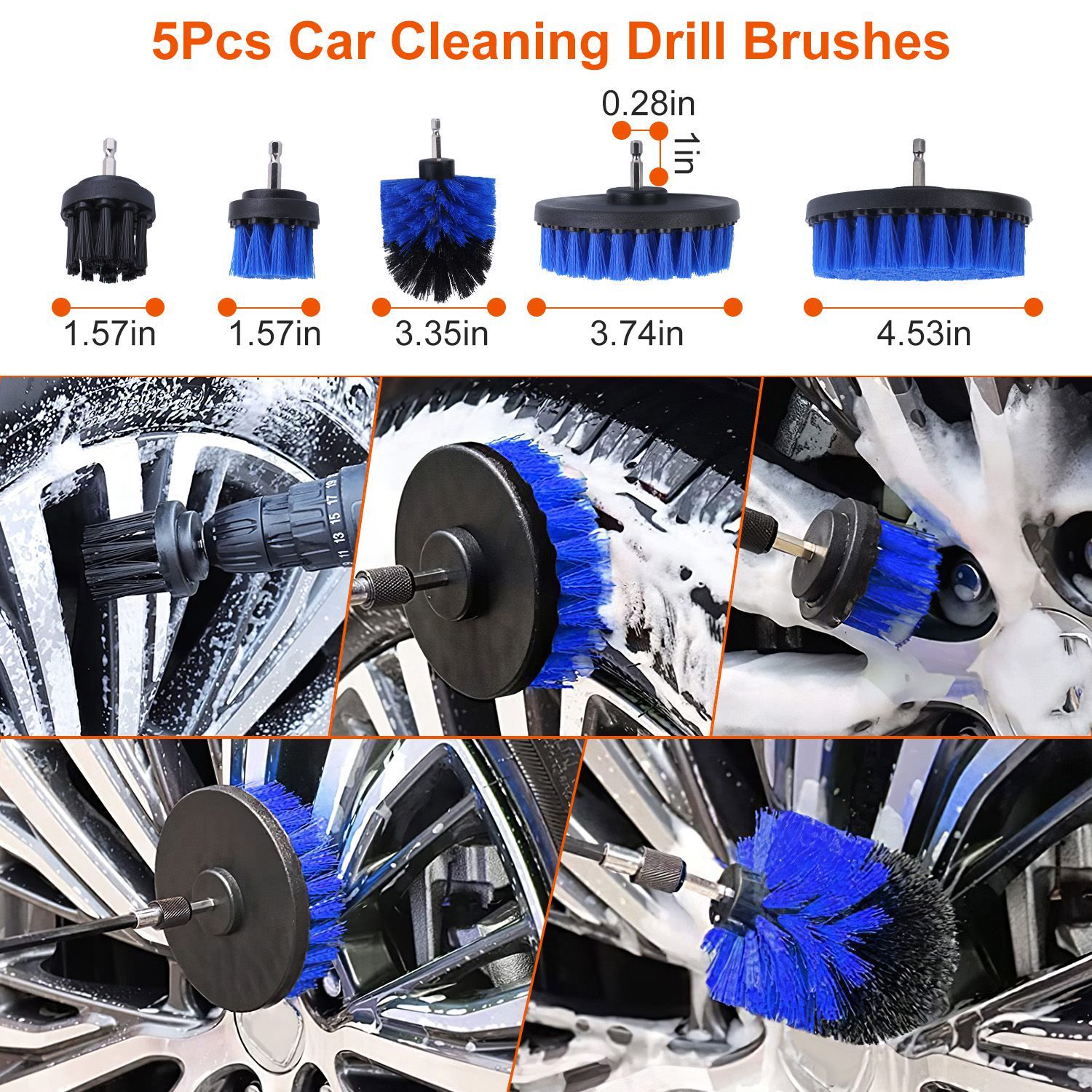 26Pcs Car Detailing Brush Kit Exterior Interior Car Cleaning Set Drill Brush Set Car Buffing Sponge Pads Kit For Cleaning Automobile Interior Exterior Wheels Dashboard - Image 10