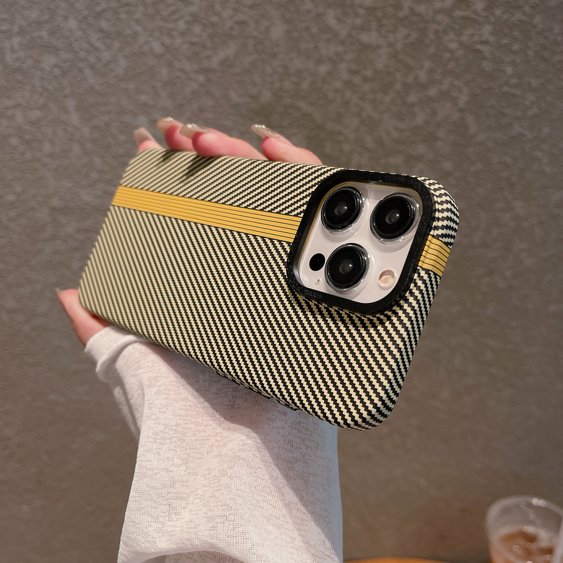 Premium Carbon Fiber Texture Matte Hard PC Case for iPhone 12, 13, 14, 15 Pro Max & Plus – Ultra-Slim Shockproof Cover with Lens Frame - Image 5