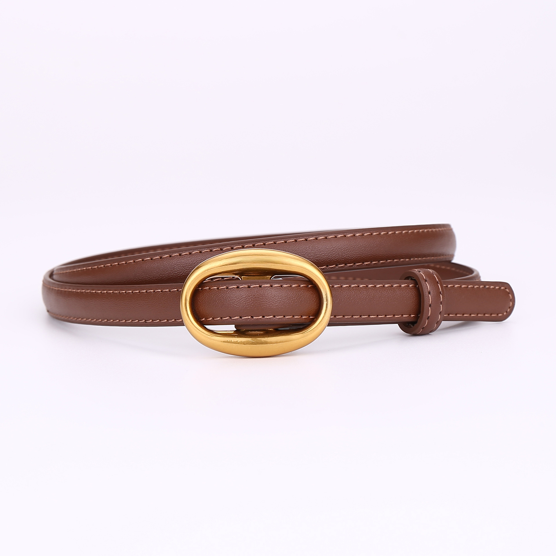 Womens Leather Belt With A Slim Waistband, Made From Smooth Leather And Featuring No Pre-punched Holes - Image 5