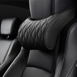 Premium Luxury Quilted Leather Car Neck & Lumbar Pillow Set – Ultimate Ergonomic Seat Comfort [US Stock, 1 Day Dispatch]