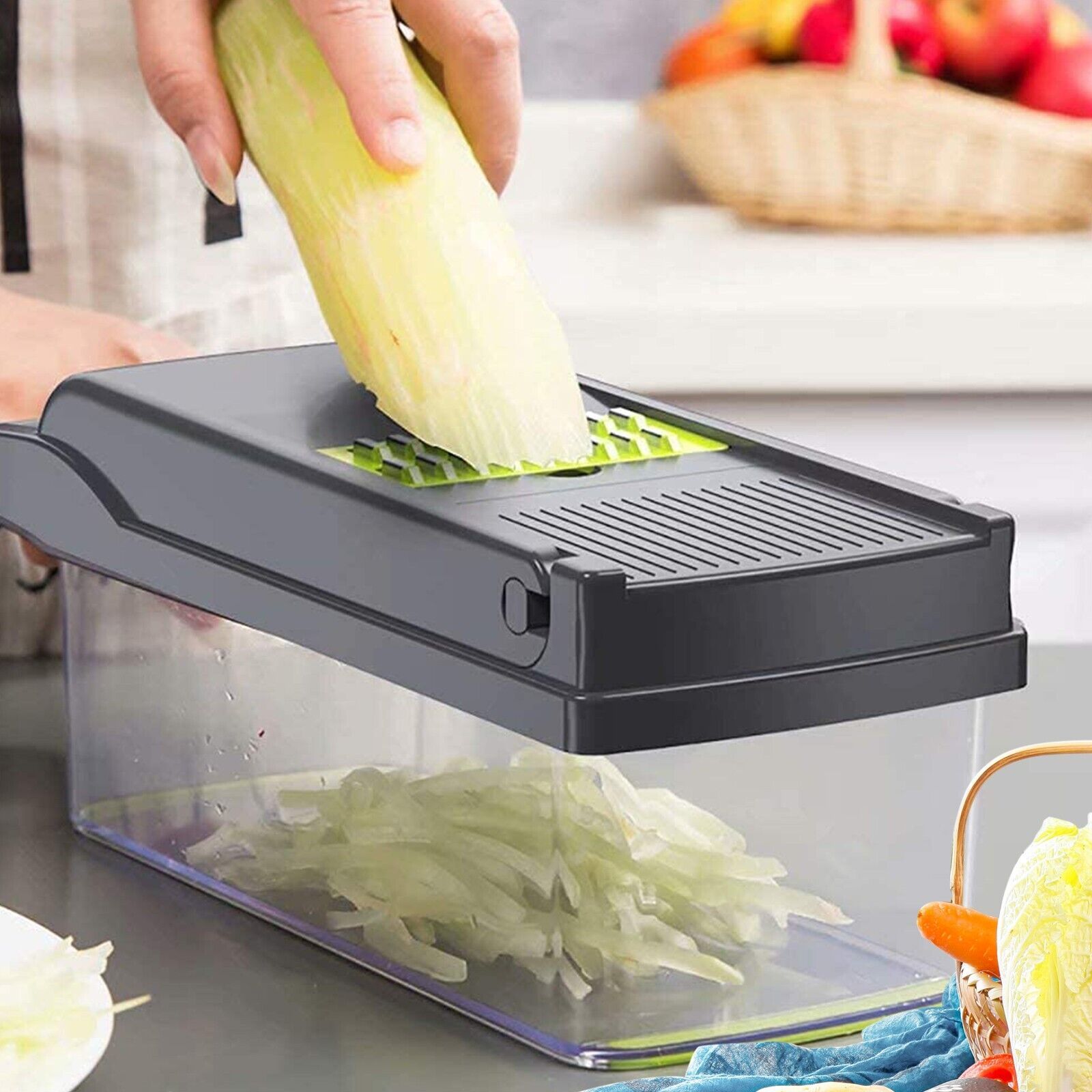 16 In 1 Vegetable Chopper, Salad Fruit Vegetable Food Chopper Slicer Peeler - Image 7