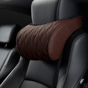 Premium Luxury Quilted Leather Car Neck & Lumbar Pillow Set – Ultimate Ergonomic Seat Comfort [US Stock, 1 Day Dispatch]