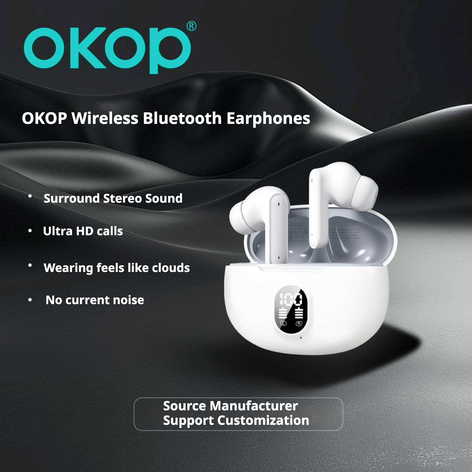 KP-205 In-Stock Digital Display Bluetooth Earbuds High Quality Audio In-Ear Design Low-Latency Gaming Ultra Long Battery Life Factory Direct - Image 2