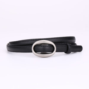 Womens Leather Belt With A Slim Waistband, Made From Smooth Leather And Featuring No Pre-punched Holes