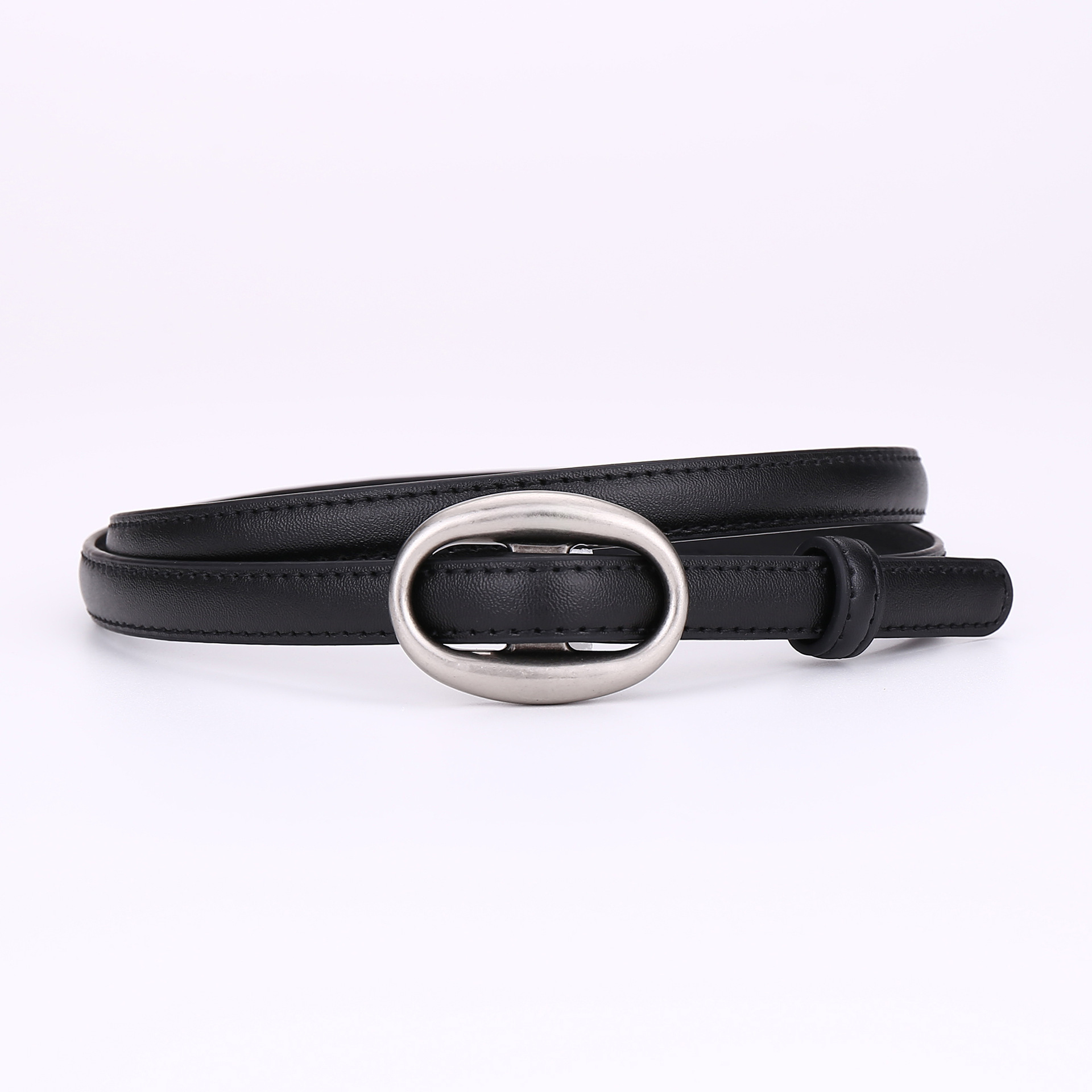 Womens Leather Belt With A Slim Waistband, Made From Smooth Leather And Featuring No Pre-punched Holes - Image 3