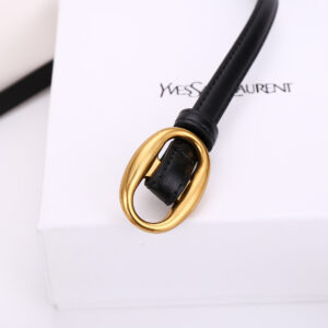 Womens Leather Belt With A Slim Waistband, Made From Smooth Leather And Featuring No Pre-punched Holes