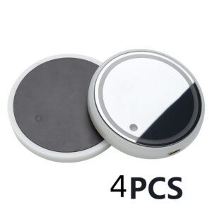 Premium Dual-Charging Solar & USB Ambient LED Car Coaster – Smart Auto Light-Up Non-Slip Cup Pad US Stock