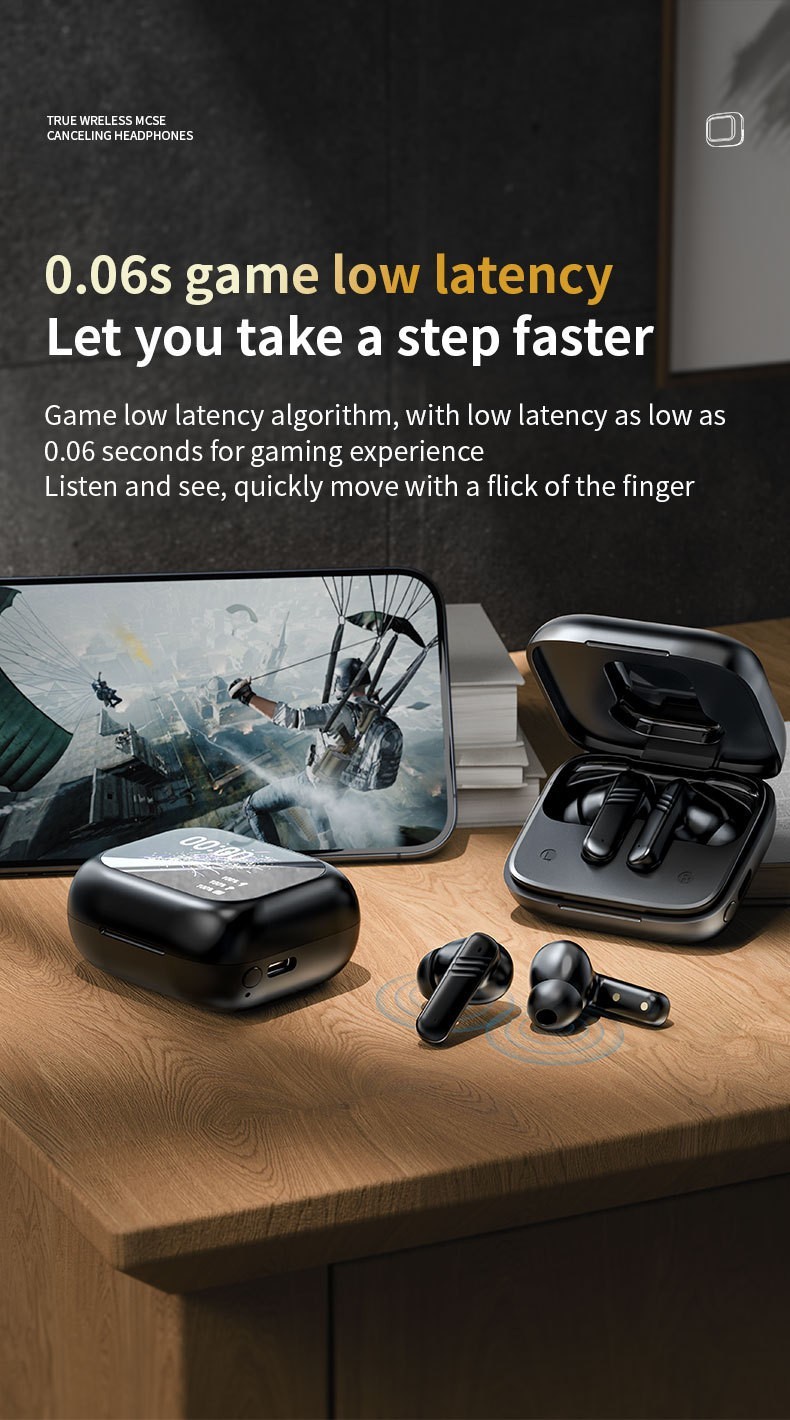 LX10 Wireless Bluetooth In-ear Translation Earbuds, LCD Full Color Touch Screen ANC Noise Cancelling TWS Earphones - Image 8