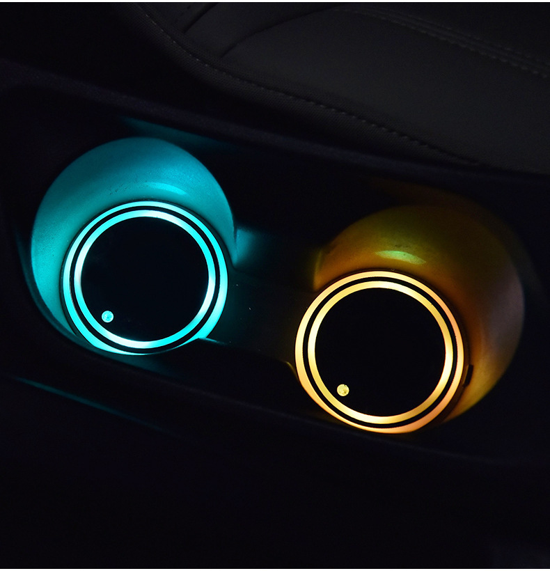 Premium Dual-Charging Solar & USB Ambient LED Car Coaster – Smart Auto Light-Up Non-Slip Cup Pad US Stock - Image 3