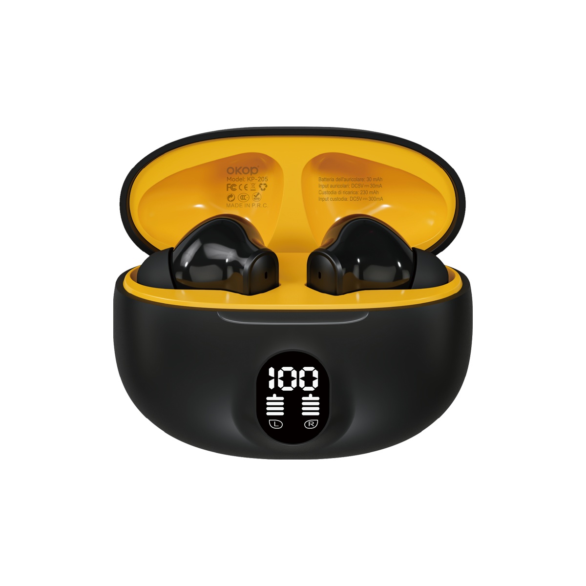 KP-205 In-Stock Digital Display Bluetooth Earbuds High Quality Audio In-Ear Design Low-Latency Gaming Ultra Long Battery Life Factory Direct