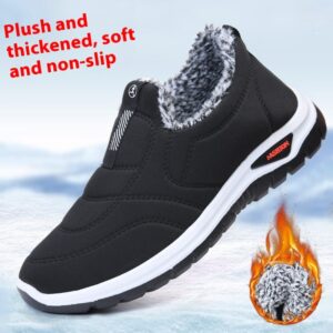 – Thick Plush Fleece-Lined Slip-On Ankle Shoes with Warm Thermal Lining & Anti-Slip Rubber Sole