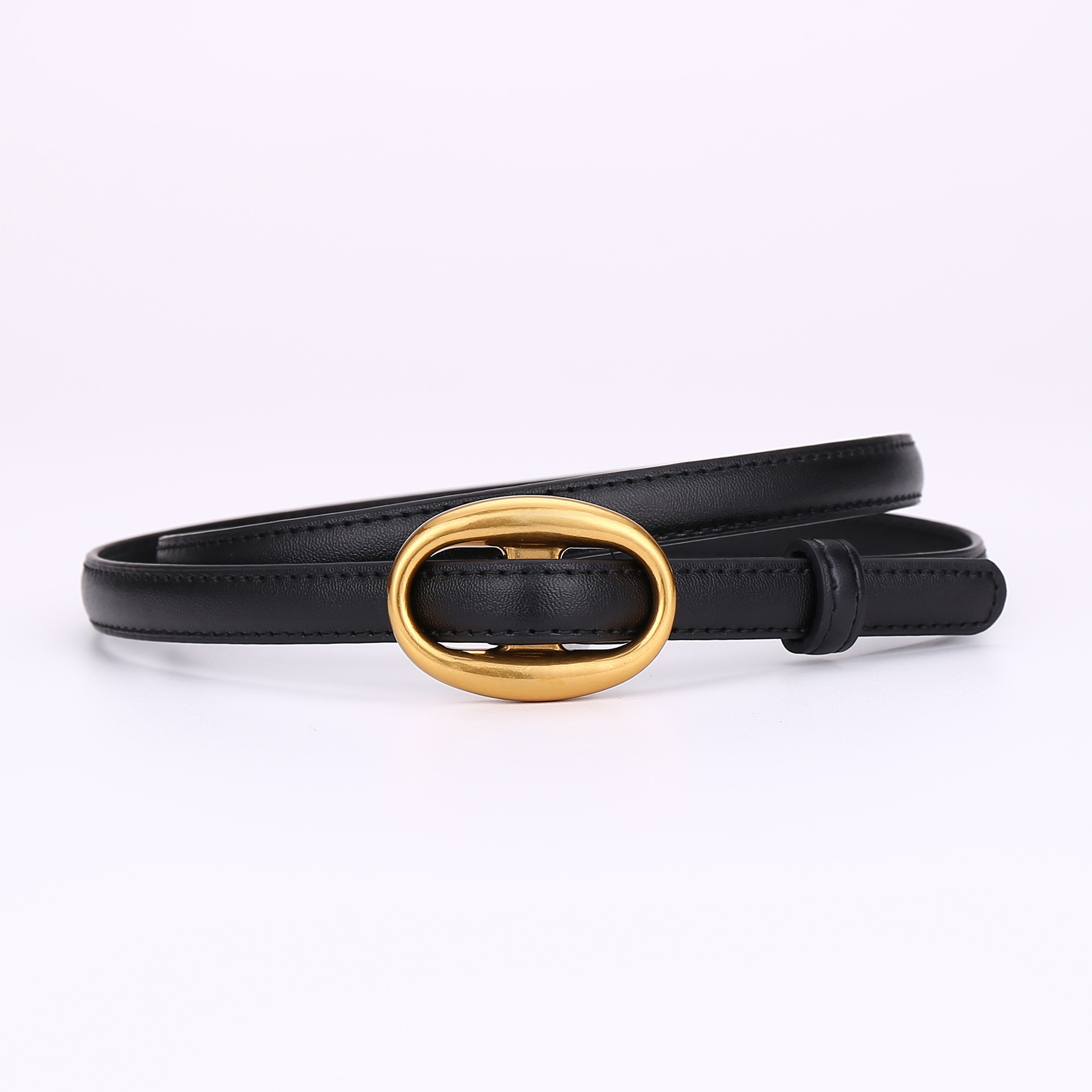Womens Leather Belt With A Slim Waistband, Made From Smooth Leather And Featuring No Pre-punched Holes - Image 4