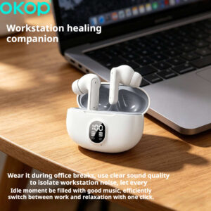 KP-205 In-Stock Digital Display Bluetooth Earbuds High Quality Audio In-Ear Design Low-Latency Gaming Ultra Long Battery Life Factory Direct