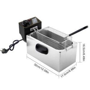 4L Electric Countertop Deep Fryer – Heavy Duty Stainless Steel Oil Fryer with Adjustable Temperature Dial for Home & Commercial Kitchens
