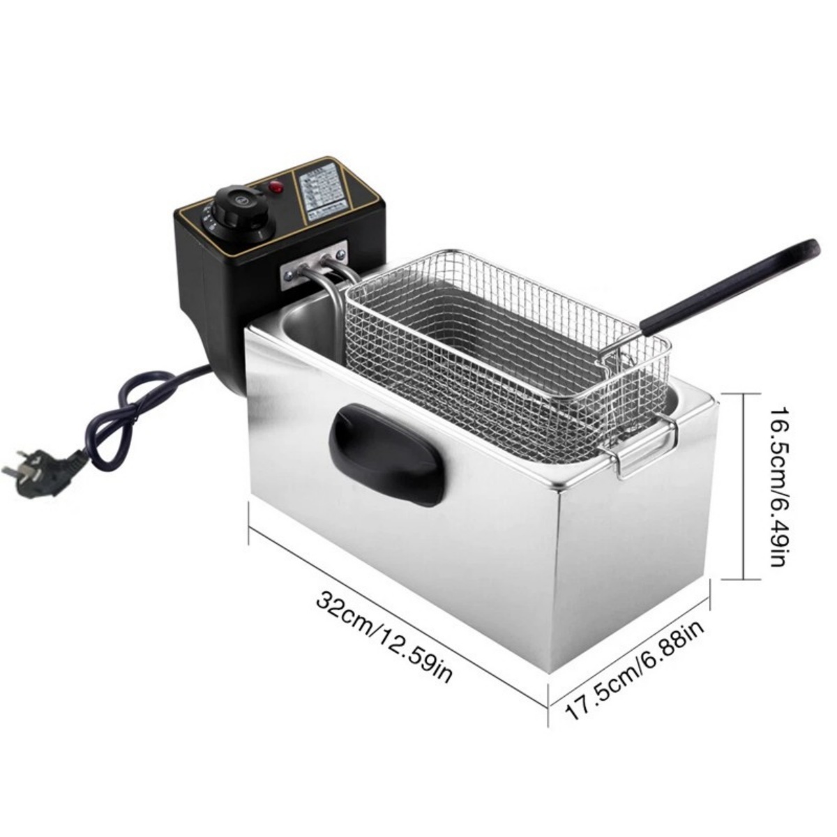 4L Electric Countertop Deep Fryer – Heavy Duty Stainless Steel Oil Fryer with Adjustable Temperature Dial for Home & Commercial Kitchens - Image 3
