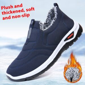 – Thick Plush Fleece-Lined Slip-On Ankle Shoes with Warm Thermal Lining & Anti-Slip Rubber Sole