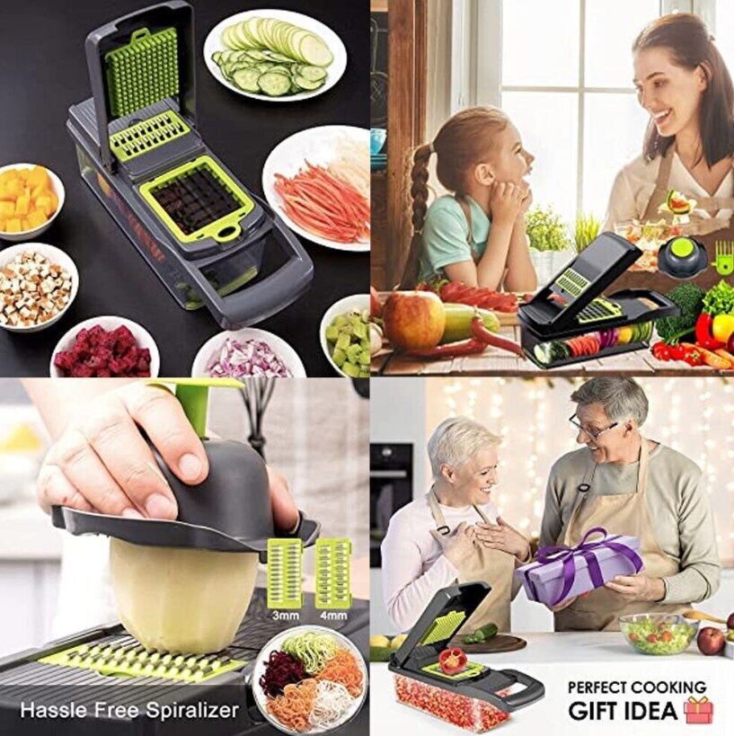16 In 1 Vegetable Chopper, Salad Fruit Vegetable Food Chopper Slicer Peeler - Image 10