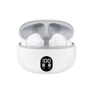 KP-205 In-Stock Digital Display Bluetooth Earbuds High Quality Audio In-Ear Design Low-Latency Gaming Ultra Long Battery Life Factory Direct