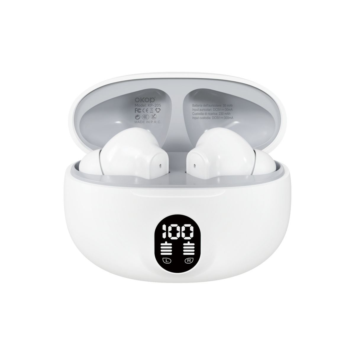 KP-205 In-Stock Digital Display Bluetooth Earbuds High Quality Audio In-Ear Design Low-Latency Gaming Ultra Long Battery Life Factory Direct - Image 5
