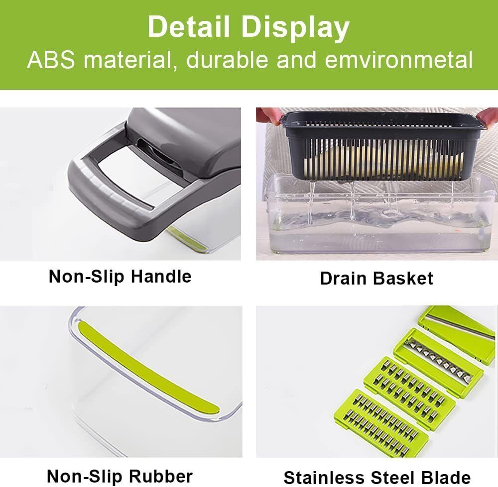 16 In 1 Vegetable Chopper, Salad Fruit Vegetable Food Chopper Slicer Peeler - Image 5