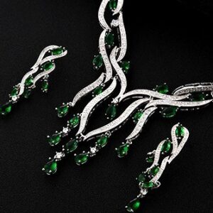 Premium Radiant Wave Zirconia Necklace & Earring Set – Timeless Glamour for Special Occasions, 1 DAY DISPATCH.